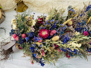 Everlasting Dried Floral Garland for Table Decor, Mantle Decor