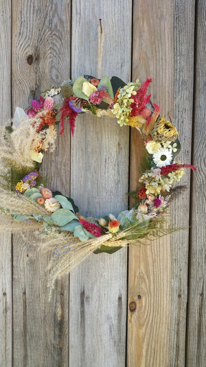 Dried Floral and herb Wreath: All Natural from Nature