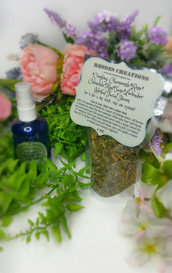 Herbal Facial Steam*Comfrey, Chamomile*Rose*Calendula*Mint*Sage*Lavender