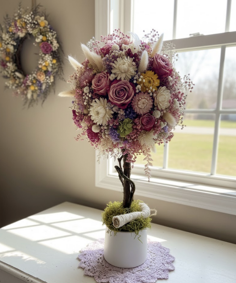 Finding the Perfect Pot: How to Style Your Blooms + Herbs DIY Dried Floral Topiary