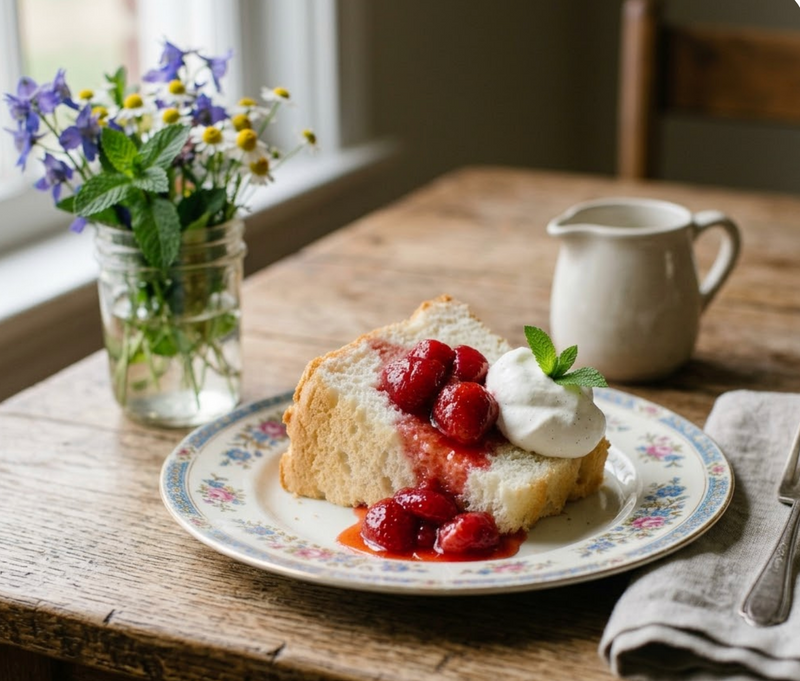 The Ultimate Scratch-Made Angel Food Cake (Strawberry Shortcake Style)