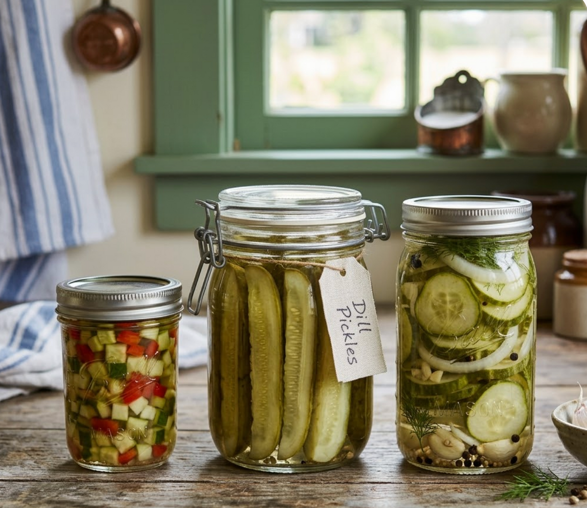 Refrigerator Pickles and Sweet Cucumber Pickle Cubes Recipe