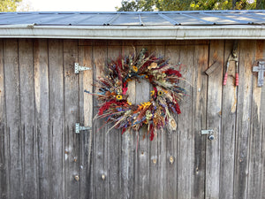 Dried Floral and Preserved Autumn Wreath - Summer Kissed Autumn