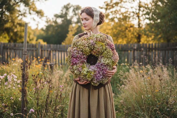 Handcrafted "Artisan Rosé" Double Thick Dried Hydrangea Wreath