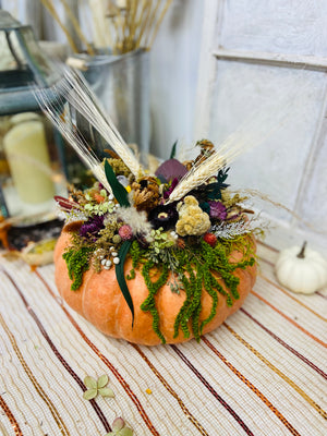 Dried Florals decorated pumpkin | Fall decor | Table Centerpiece decor | Seasonal Decoration | Local Pickup Only | 2024 Creations