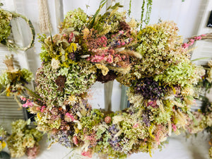 Fairytale Forest Dried Floral Herbal Hydrangea Wreath with Botanicals - Limited Edition- Sold Out!