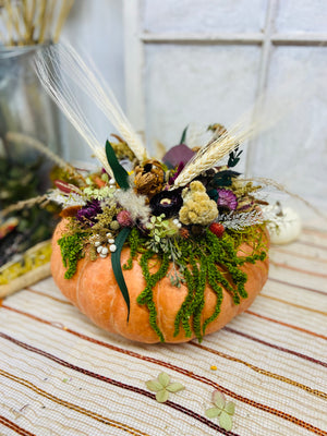 Dried Florals decorated pumpkin | Fall decor | Table Centerpiece decor | Seasonal Decoration | Local Pickup Only