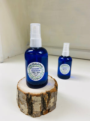 Pillow Mist | Linen Mist | Lavender Chamomile Relaxing and Soothing-4 oz. Cobalt Blue Sprayer Bottle