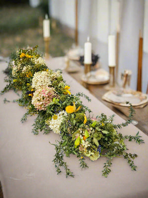 Dried Floral Hydrangea Garland with Botanicals - Limited Edition