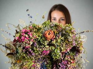 Dried Floral Hydrangea Wreath with Botanicals - Limited Edition