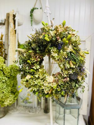 Dried Floral Hydrangea Wreath with Botanicals - Limited Edition