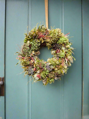 Fairytale Forest Dried Floral Herbal Hydrangea Wreath with Botanicals - Limited Edition- Sold Out!