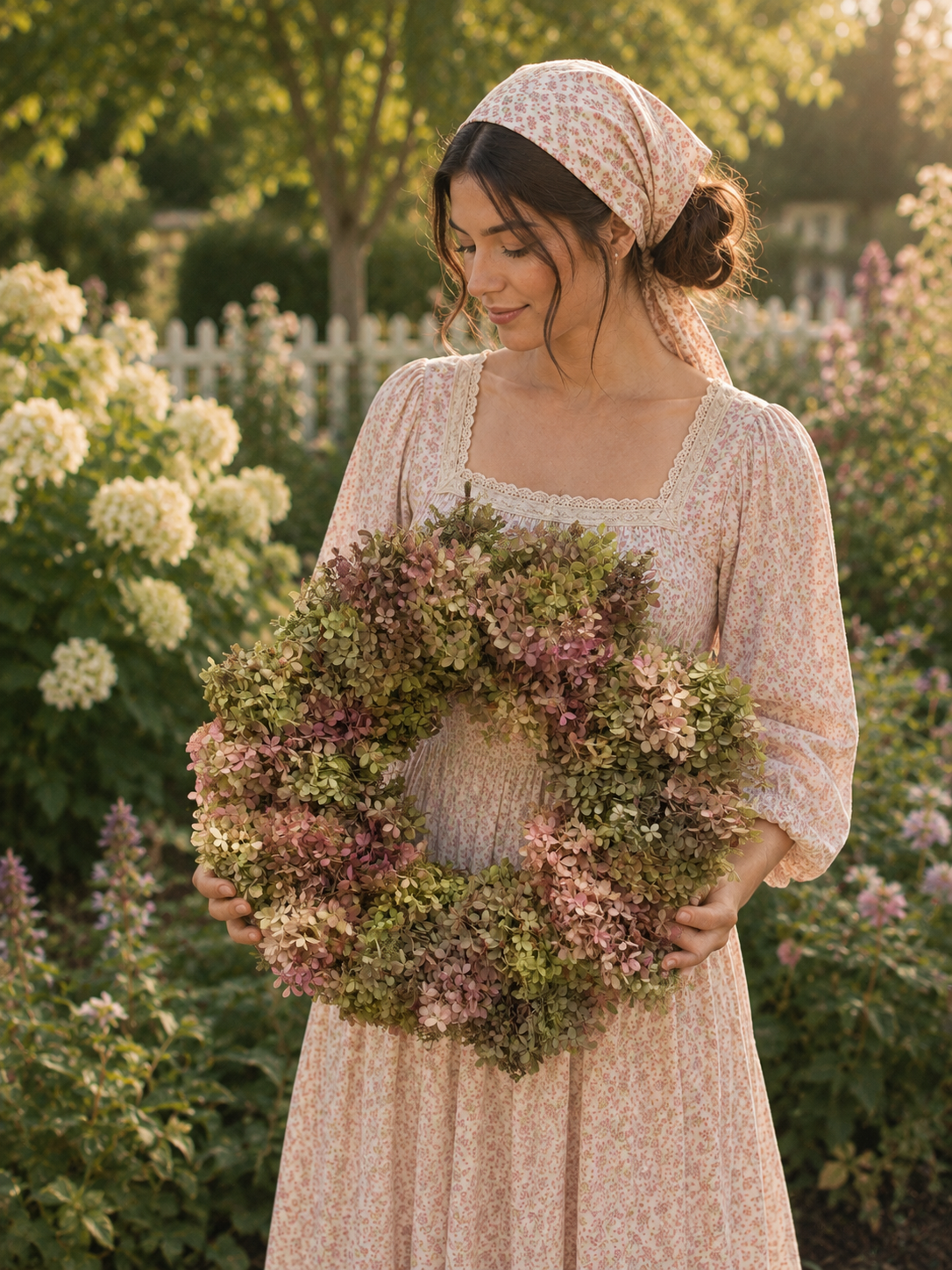 Artisan Rosé Hydrangea Wreath