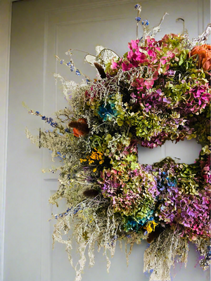 Dried Floral Hydrangea Wreath with Botanicals - Limited Edition