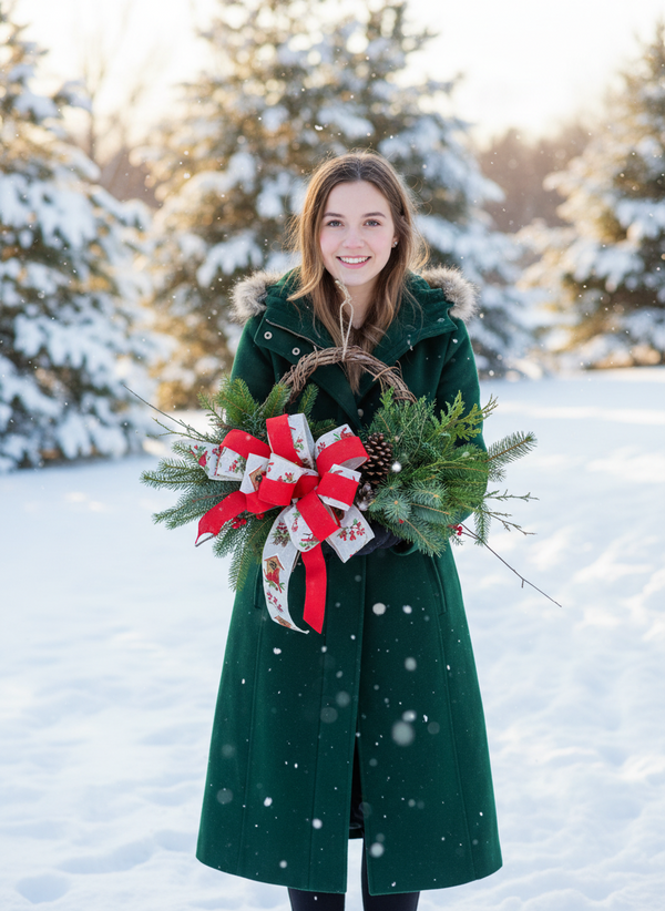 The Virginia Homestead Wreath | Fresh cut seasonal wreath: Seasonal Winter Decor - Pre Order