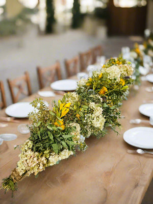 Dried Floral Hydrangea Garland with Botanicals - Limited Edition