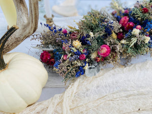 Everlasting Dried Floral Garland for Table Decor, Mantle Decor