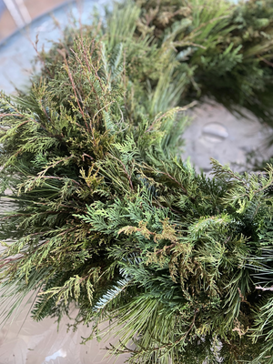 Fresh cut seasonal wreath or garland | Seasonal Winter Decor