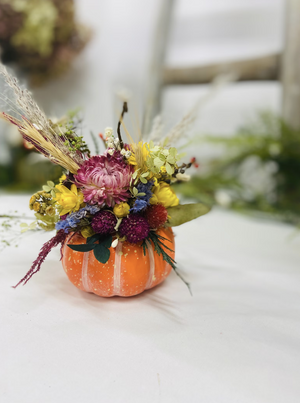 Dried Florals decorated Faux pumpkin DIY Kit | Fall decor | Table Centerpiece decor | Seasonal Decoration