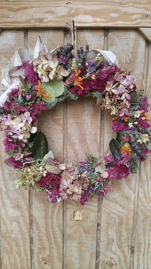 Dried Floral and herb Wreath: All Natural from Nature