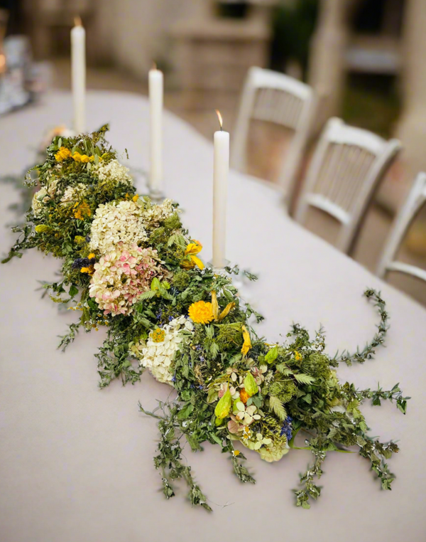Dried Floral Hydrangea Garland with Botanicals - Limited Edition