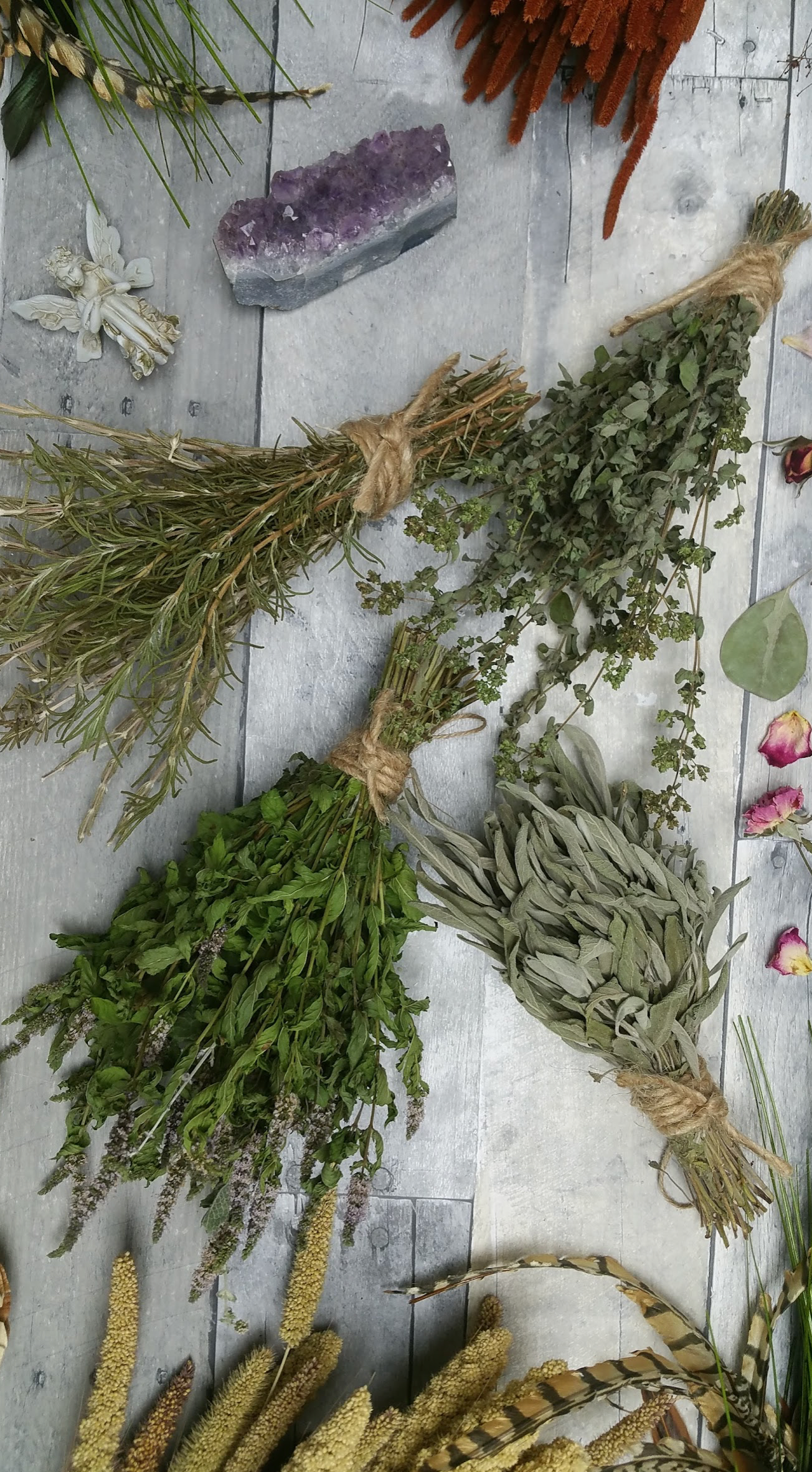dried hanging plants Dried Herbs/Flowers in a small bunch single