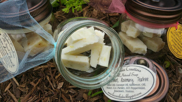 All Natural Peppermint Rosemary Tea Tree Soap