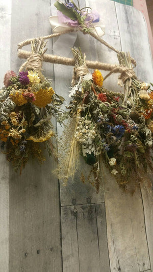 Nature's Bounty*Herbal Home Decor*Small Dried Floral Ornament Bouquet-Autumn Vintage Farmhouse Decoration* Set of 3