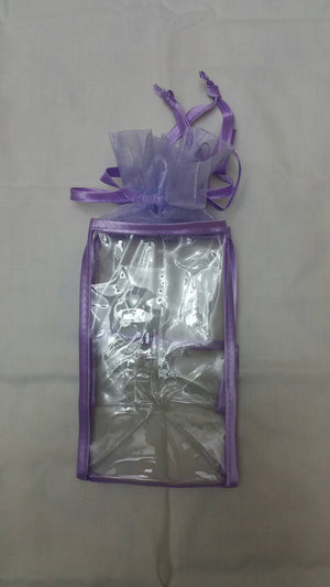 Organza top Soft VINYL BAG Lavender*Cosmetics*Bath and Body*Gift Set Bag:Single Bag