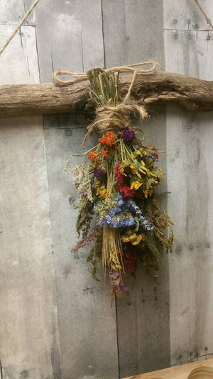 Small Hanging Dried Herbal Floral Bouquet*Autumn Vintage Farmhouse Decoration*Single