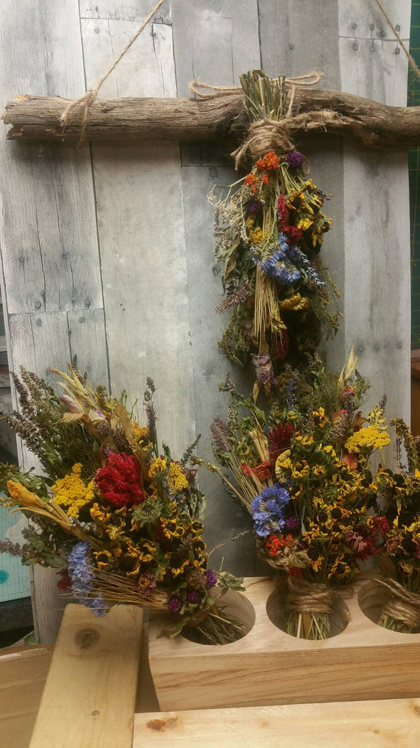 Small Hanging Dried Herbal Floral Bouquet*Autumn Vintage Farmhouse II -Set of 3