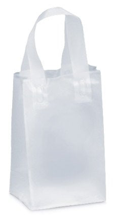 Clear Frosted Shopper Merchandise Bags-Set of 6