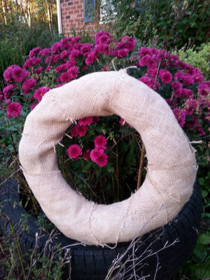 Undecorated Straw Wreath with Burlap: Ready to Decorate