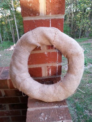 Undecorated Straw Wreath with Burlap: Ready to Decorate