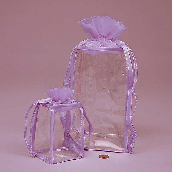 Organza top Soft VINYL BAG Lavender*Cosmetics*Bath and Body*Gift Set Bag:Single Bag